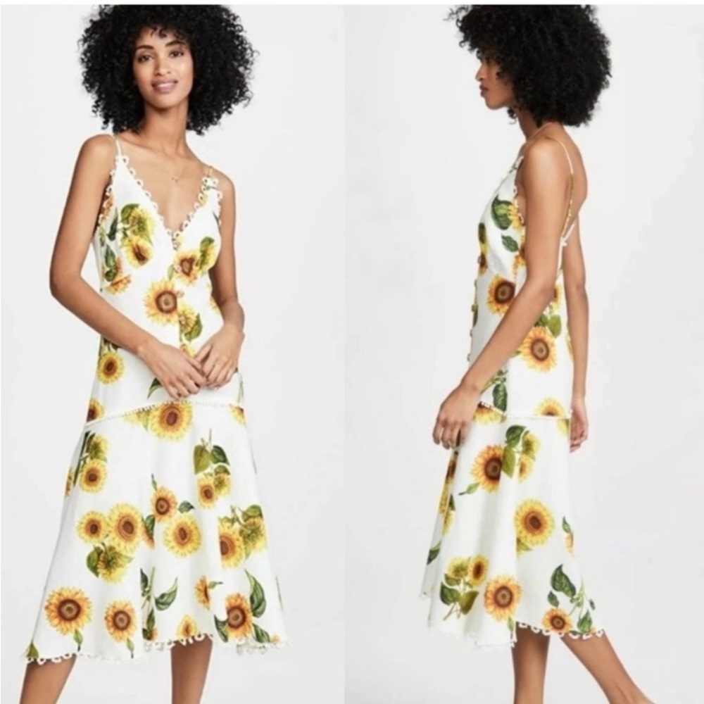 Rare Farm Rio sunflower dress